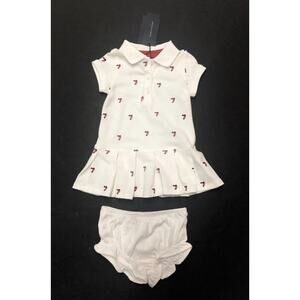 Tommy Hilfiger Baby Toddler Dress 24 mos Red Wht Blue Heart Print July 4 Patriot